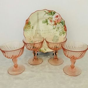 Vtg. Cristal D' Arques-Durand Champagne/Sorbet Glasses
